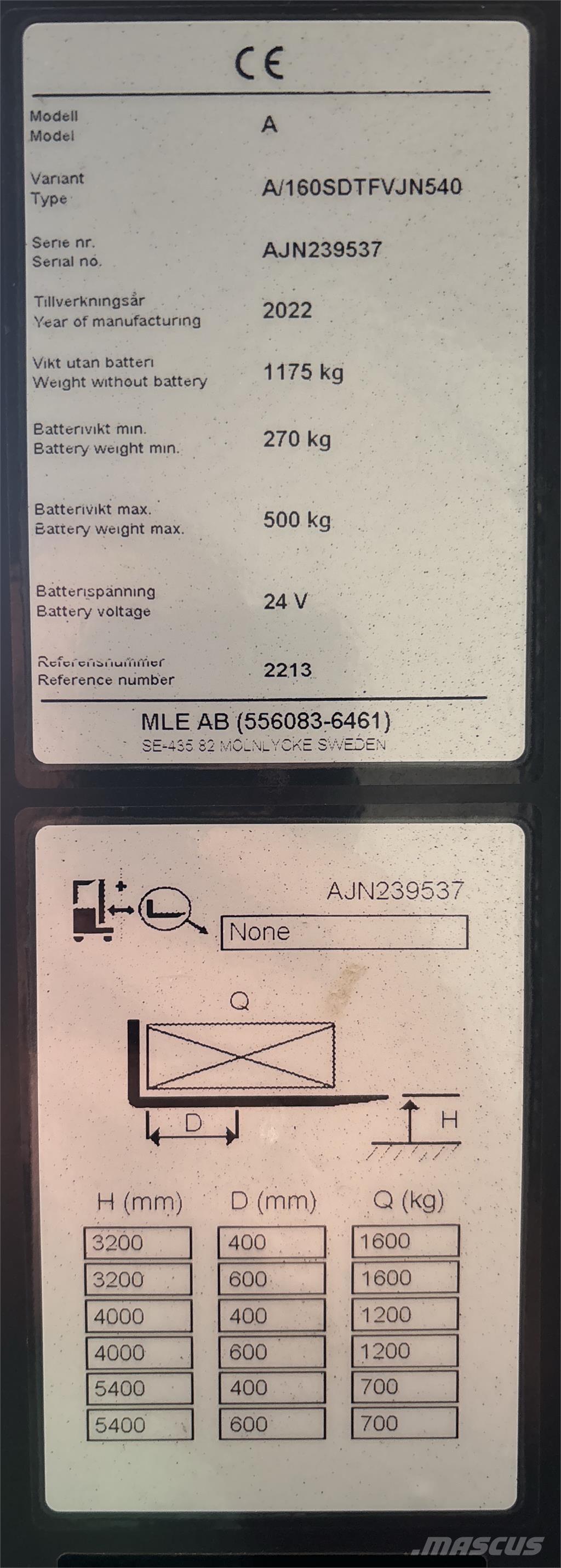 Atlet A160 Самохідні електроштабелери