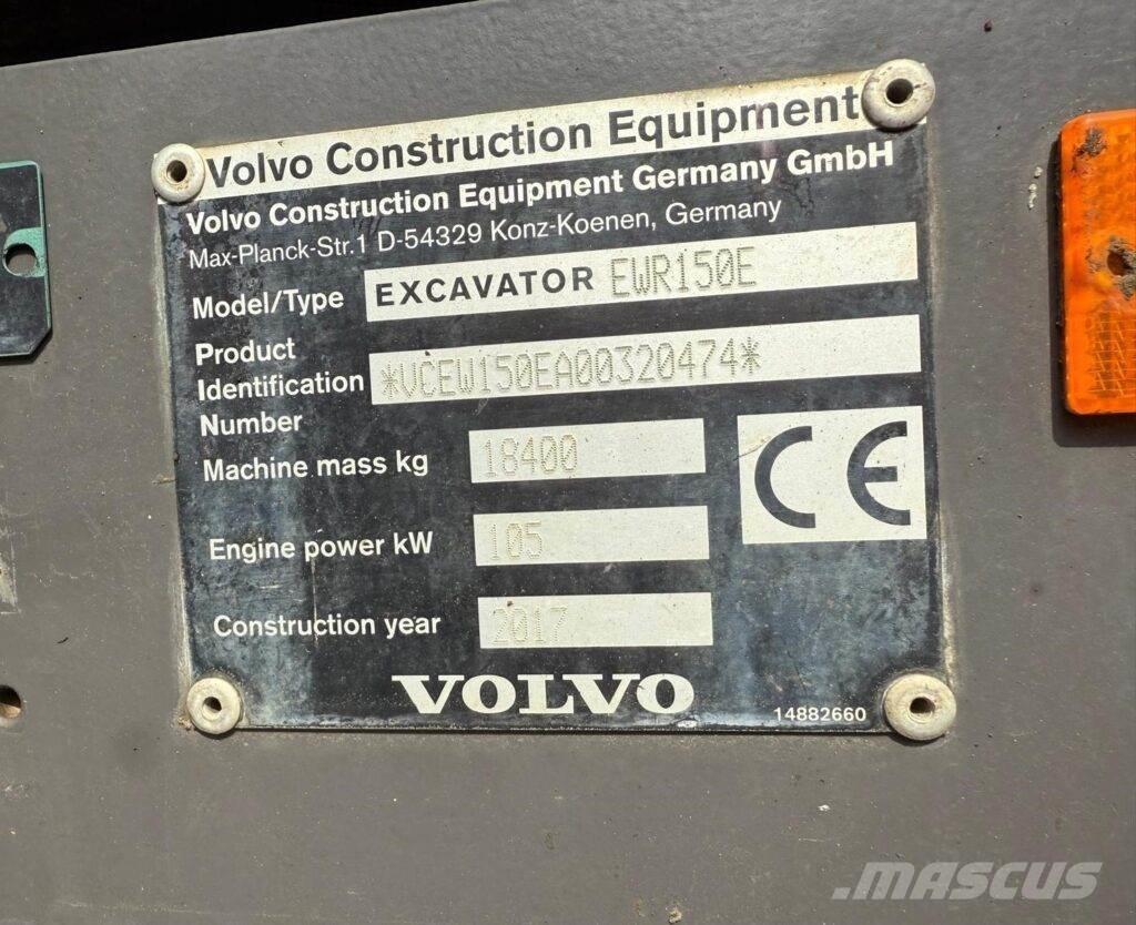 Volvo EWR150E Колісні екскаватори