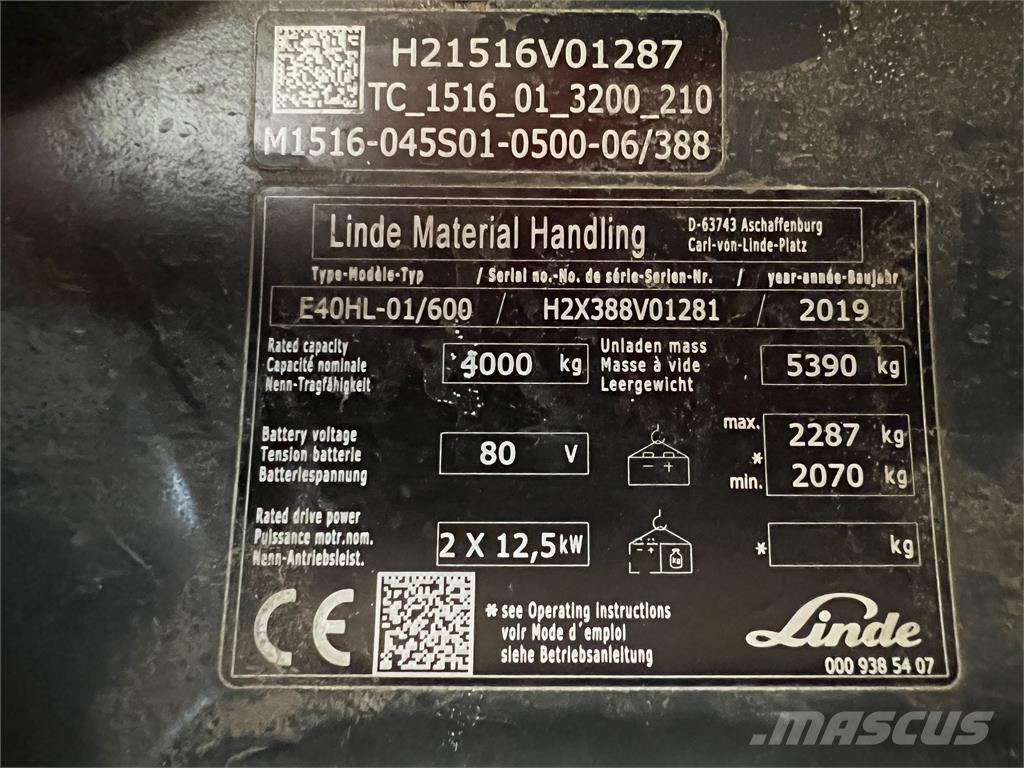 Linde E 40/600 HL Електронавантажувачі