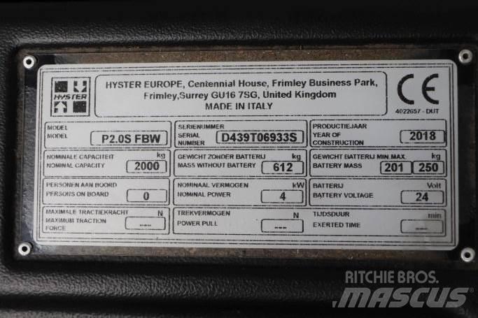 Hyster P2.0S Штабелери