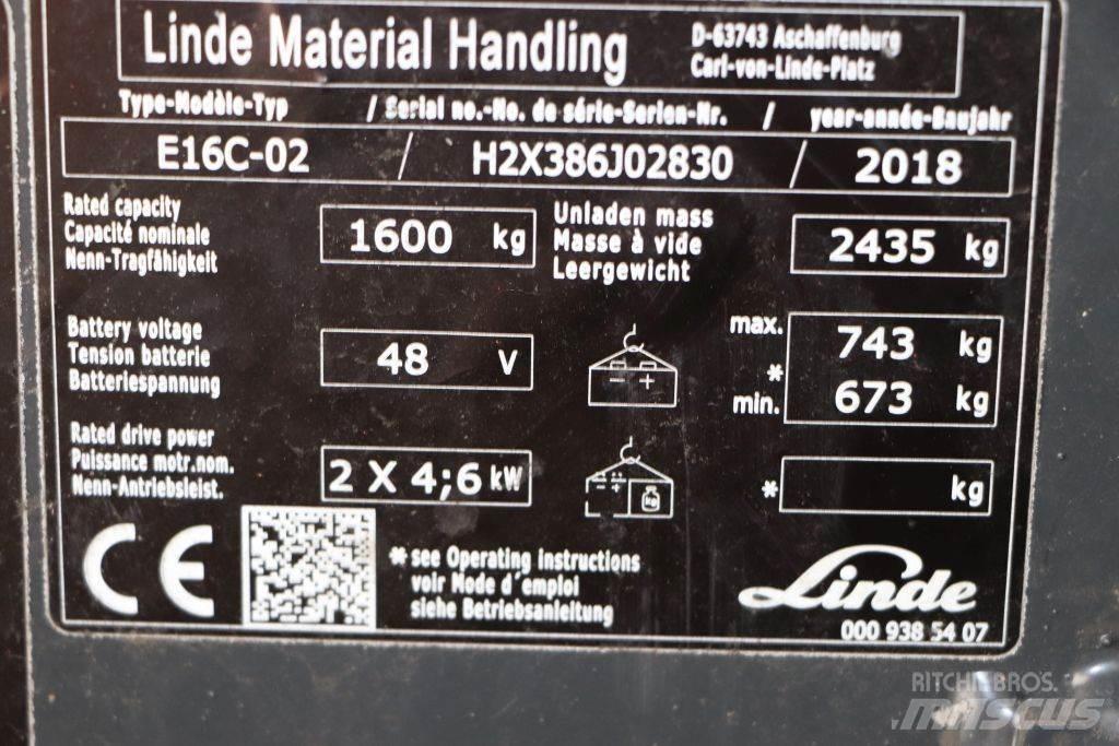Linde E16C-02 Електронавантажувачі