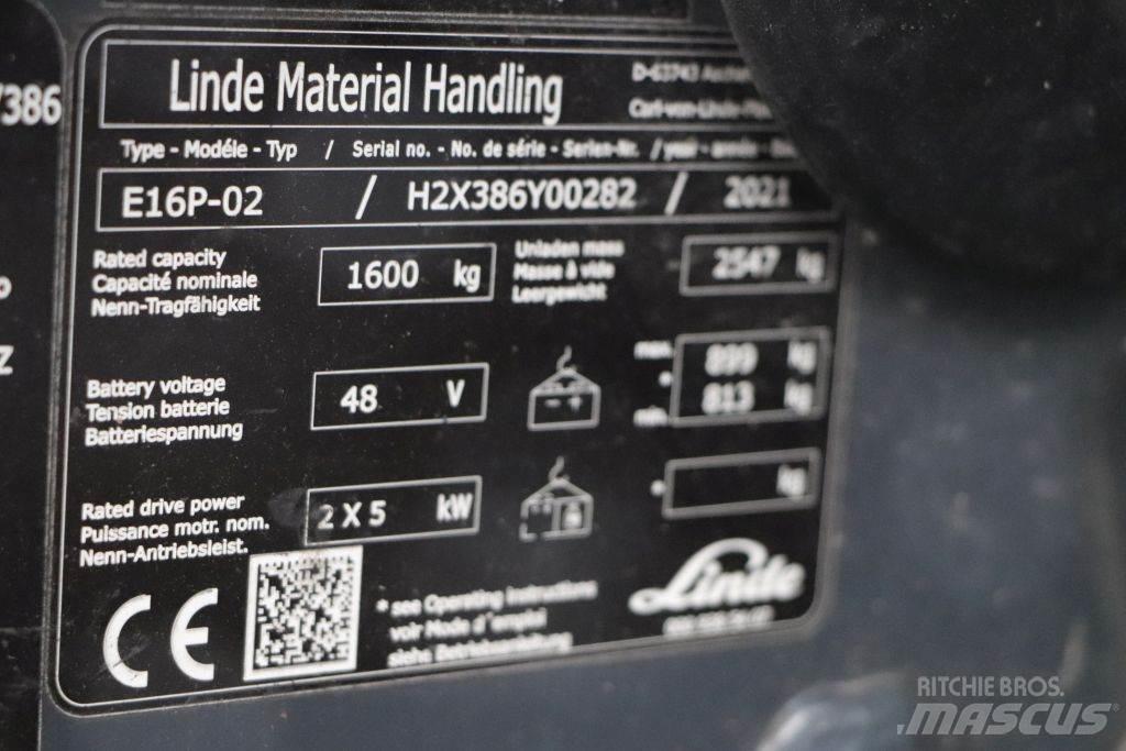 Linde E16P-02 Електронавантажувачі