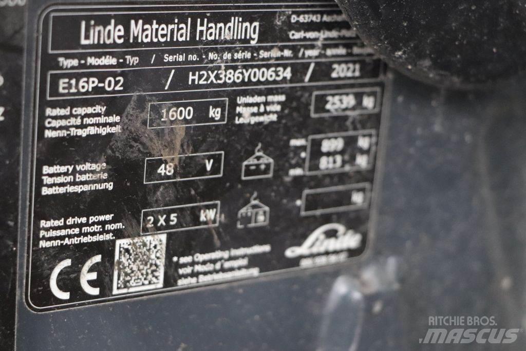 Linde E16P-02 Електронавантажувачі