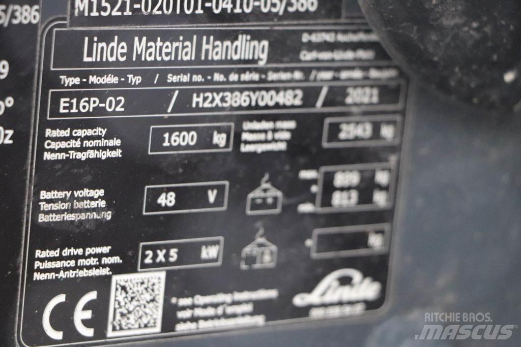 Linde E16P-02 Електронавантажувачі