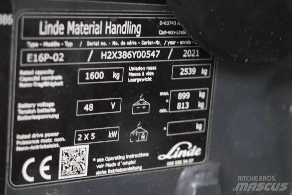 Linde E16P-02 Електронавантажувачі