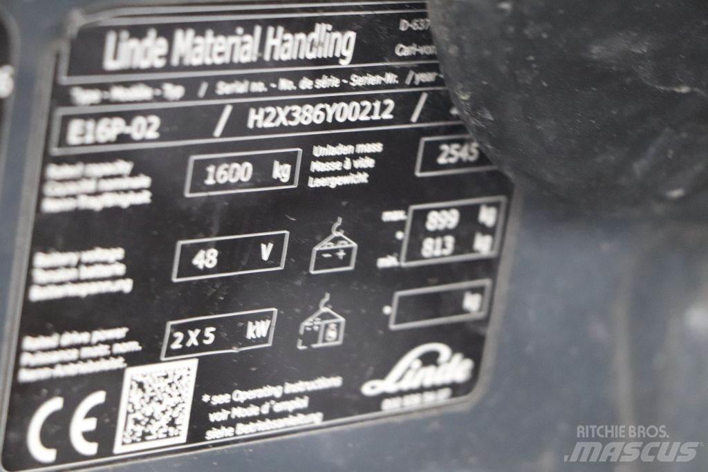 Linde E16P-02 Електронавантажувачі
