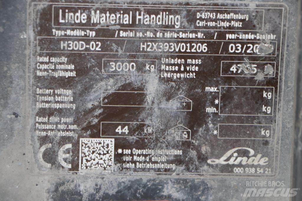 Linde H30D-02 Дизельні навантажувачі