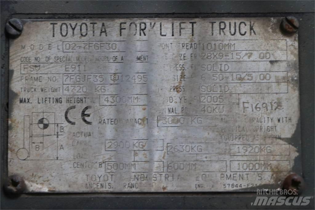 Toyota 02-7FGF30 Газові навантажувачі