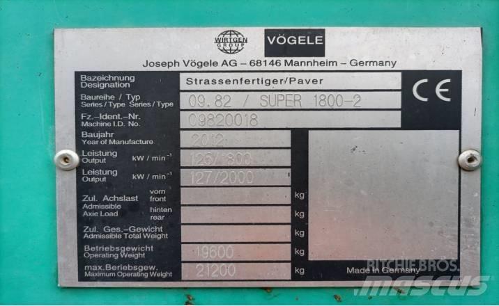 Vögele SUPER1800-2 Асфальтовкладачі