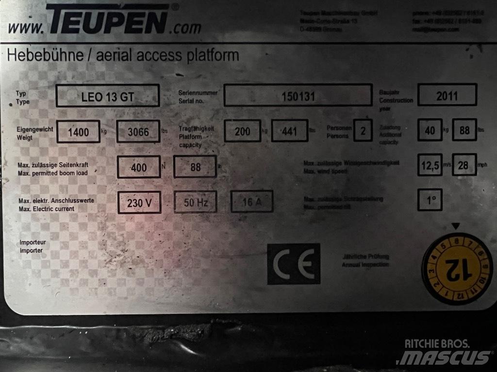 Teupen LEO 13 GT Компактні самохідні стрілові підйомники