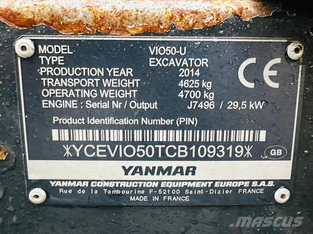 Yanmar Vio 50 U Міні-екскаватори < 7т
