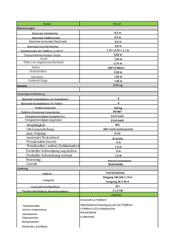 Fronteq FBZ-6T Інші підйомники і платформи