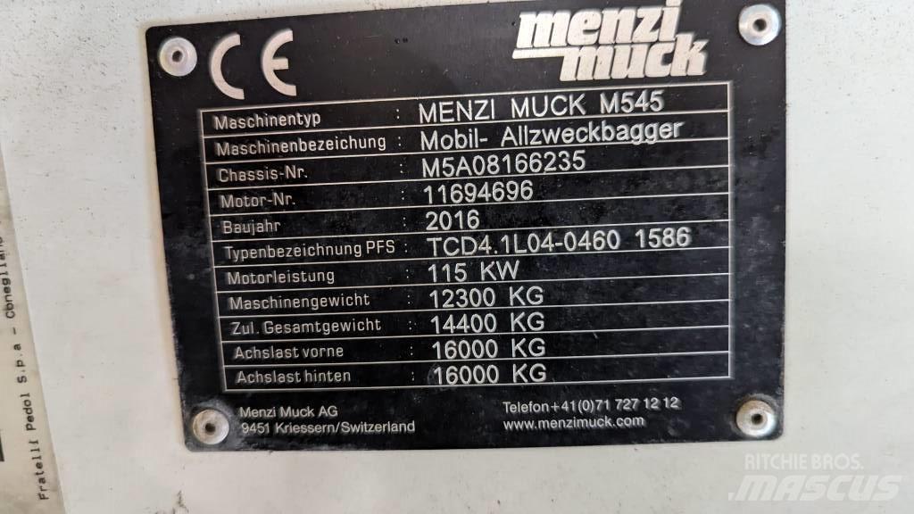 Menzi Muck M545 Колісні екскаватори