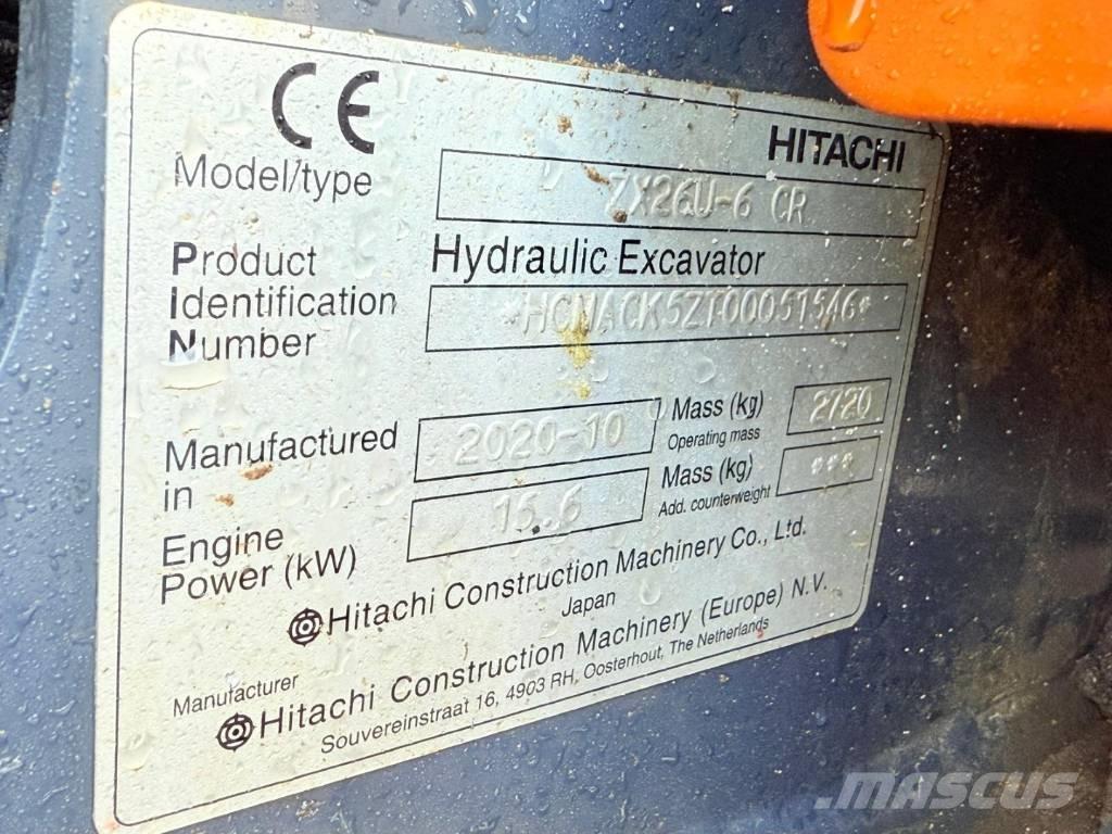 Hitachi ZX 26 U-6 CR Міні-екскаватори < 7т