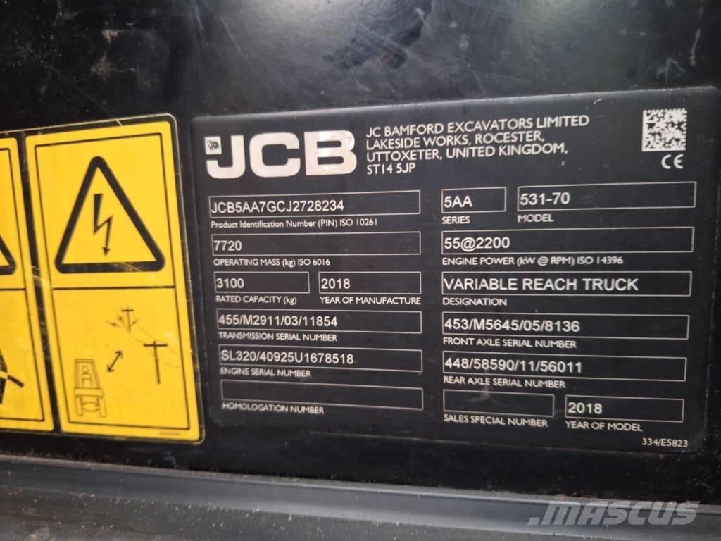 JCB 531-70 Телескопічні навантажувачі