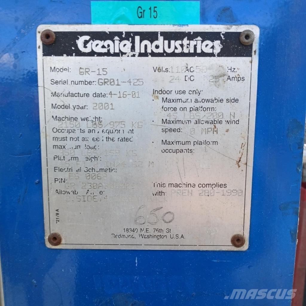 Genie GR 15 Компактні самохідні стрілові підйомники