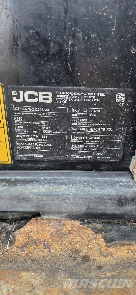 JCB 531-70 Agri Телескопічні навантажувачі