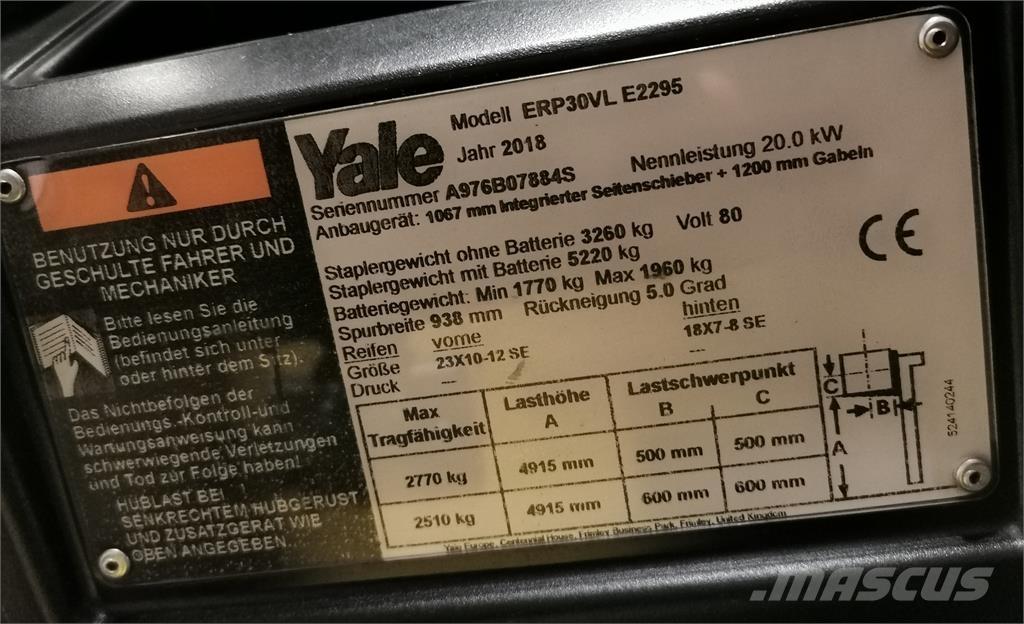 Yale ERP30VL Електронавантажувачі