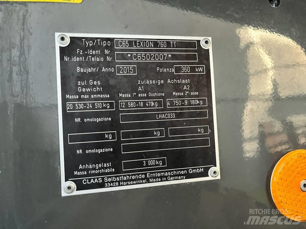 CLAAS Lexion 760 TT Зернозбиральні комбайни