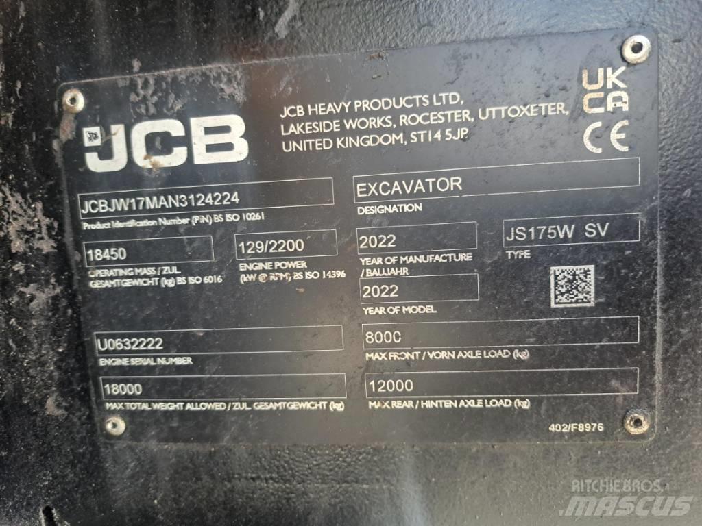 JCB JS 175 W Колісні екскаватори
