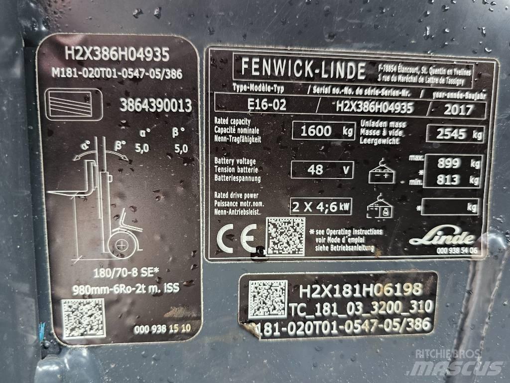 Linde E16 -02 Електронавантажувачі