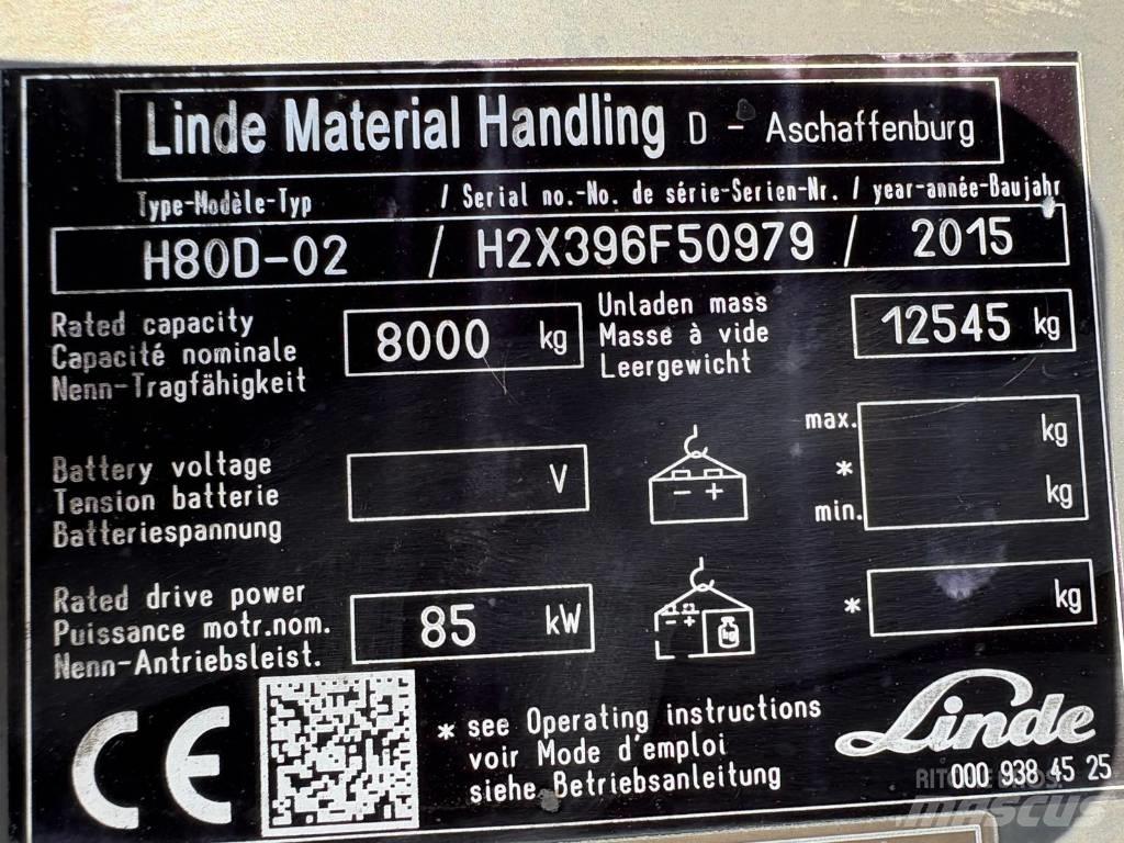Linde H 80 D Дизельні навантажувачі