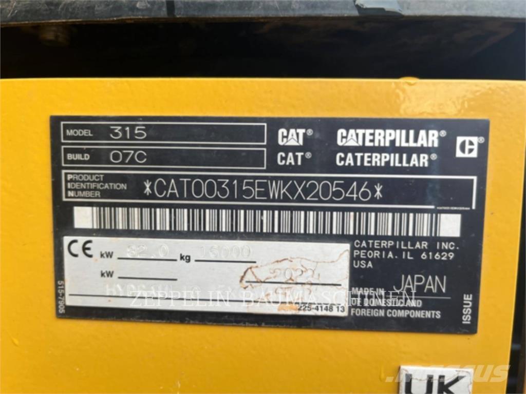 CAT 315-07B Гусеничні екскаватори
