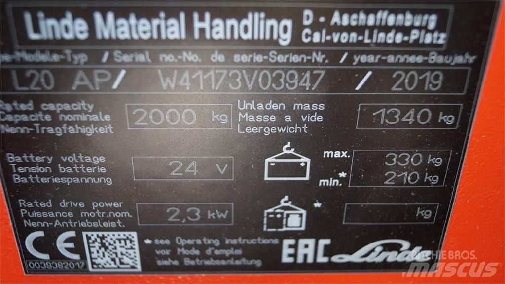 Linde L20APi Ручний візок