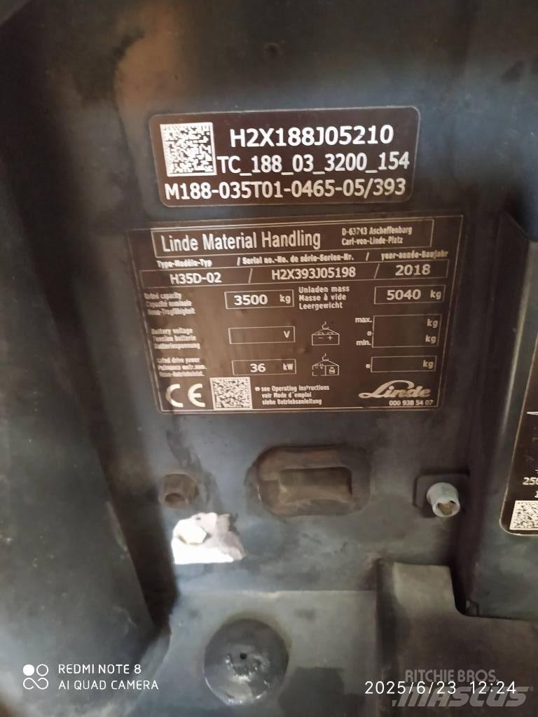 Linde H 35 D Дизельні навантажувачі