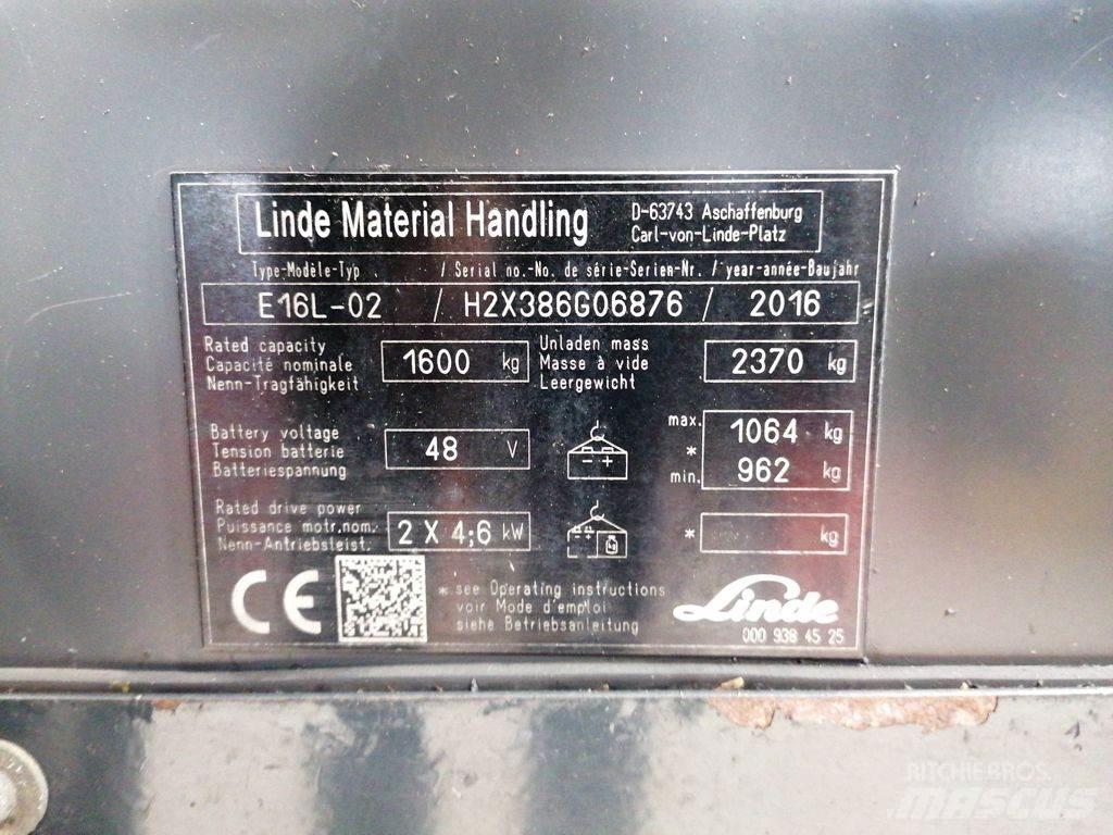 Linde E16L-02 Електронавантажувачі