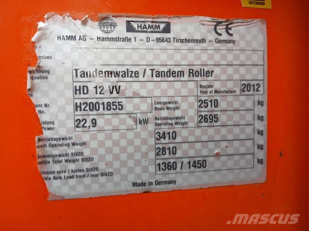 Hamm HD12 VV, Vält Котки тротуарні