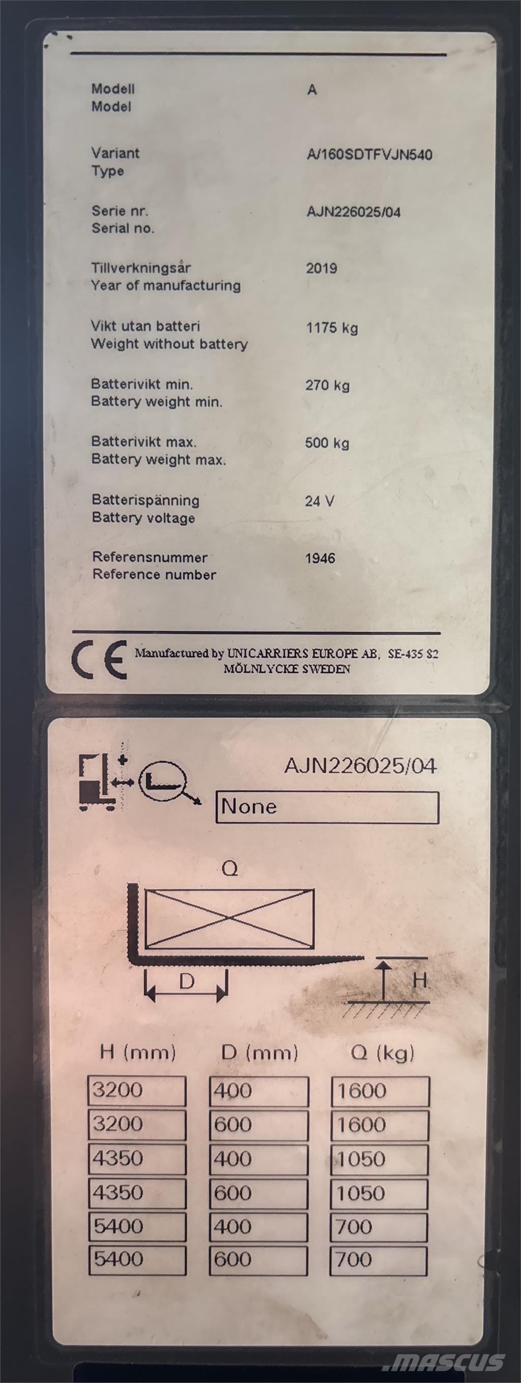 Atlet A160 Самохідні електроштабелери