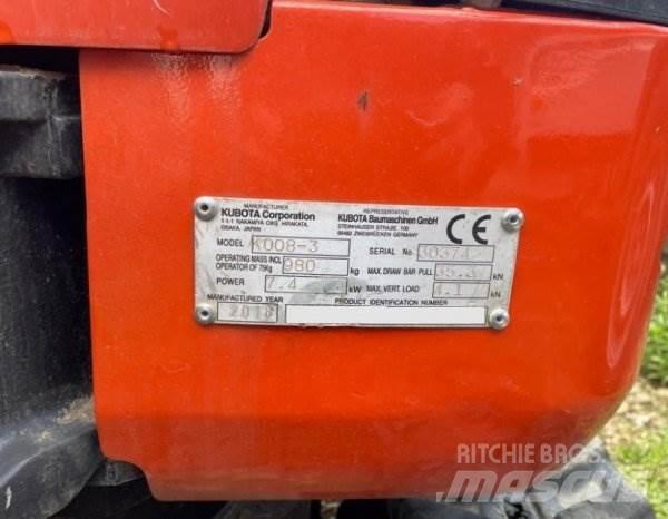 Kubota K008-3 Міні-екскаватори < 7т