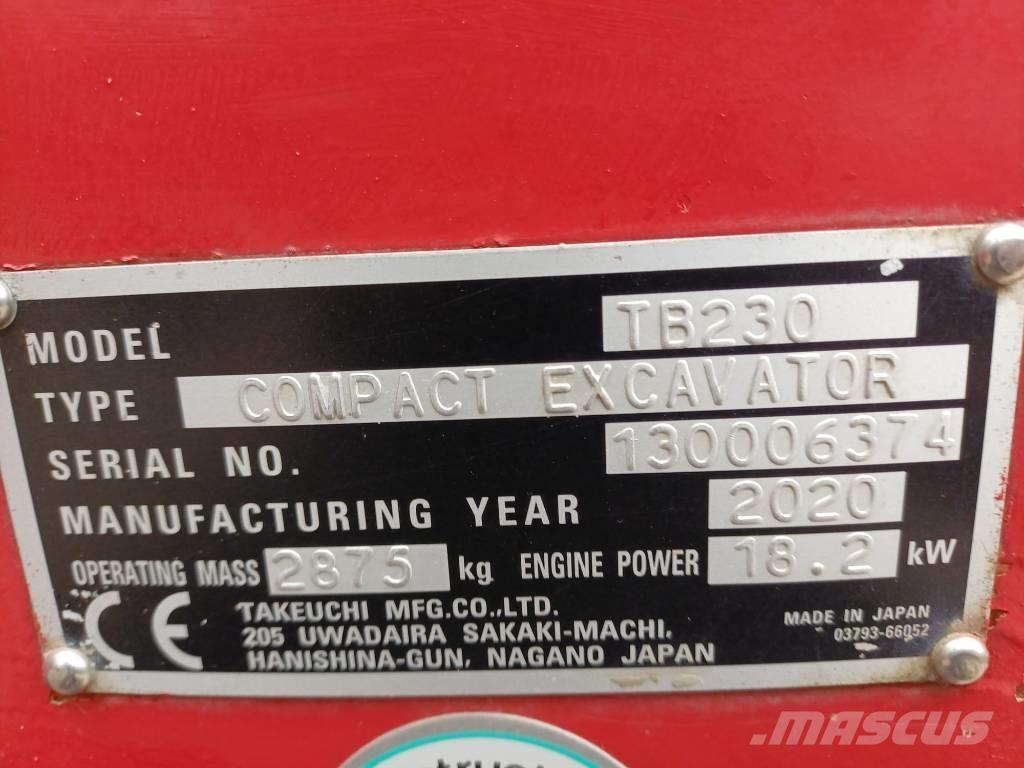 Takeuchi TB 230 Міні-екскаватори < 7т