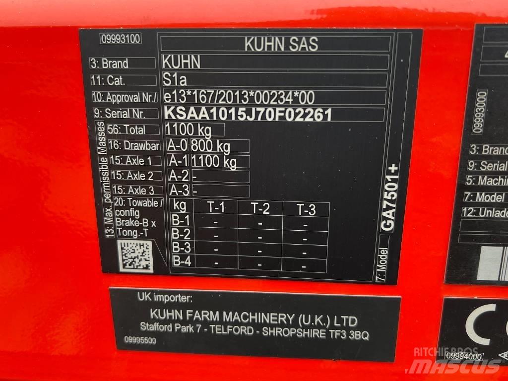 Kuhn GA 7501 Граблі і сінозворушувачі