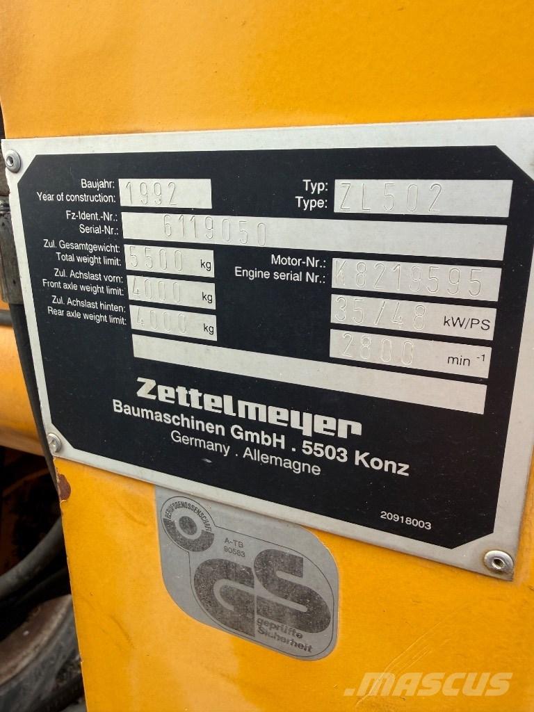 Zettelmeyer ZL 502 Фронтальні навантажувачі