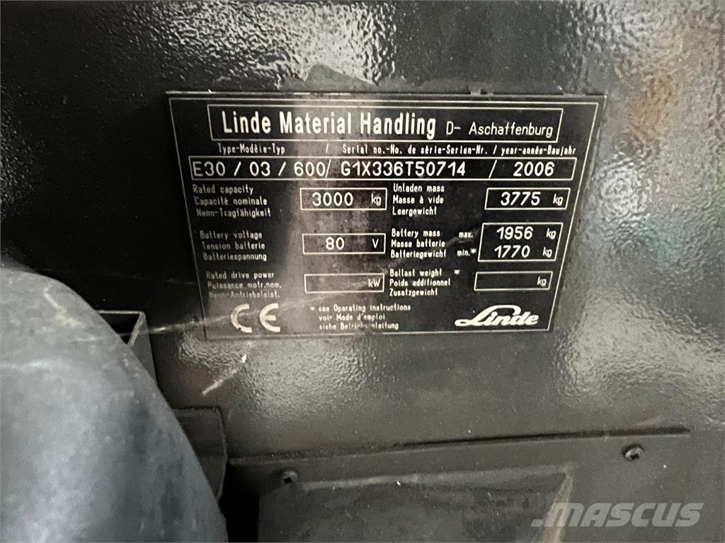 Linde E30 / 03 / 600 Електронавантажувачі