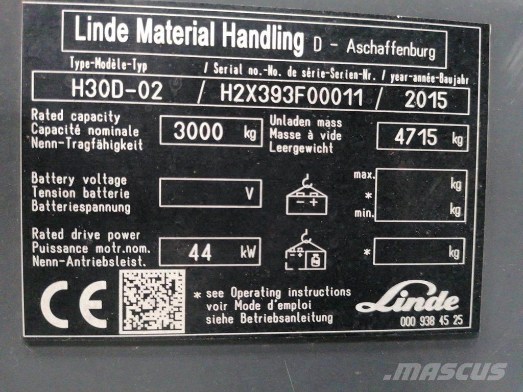 Linde H30D-02 Дизельні навантажувачі