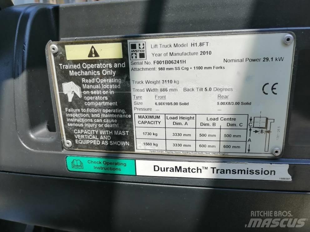 Hyster H 1.8 FT Дизельні навантажувачі