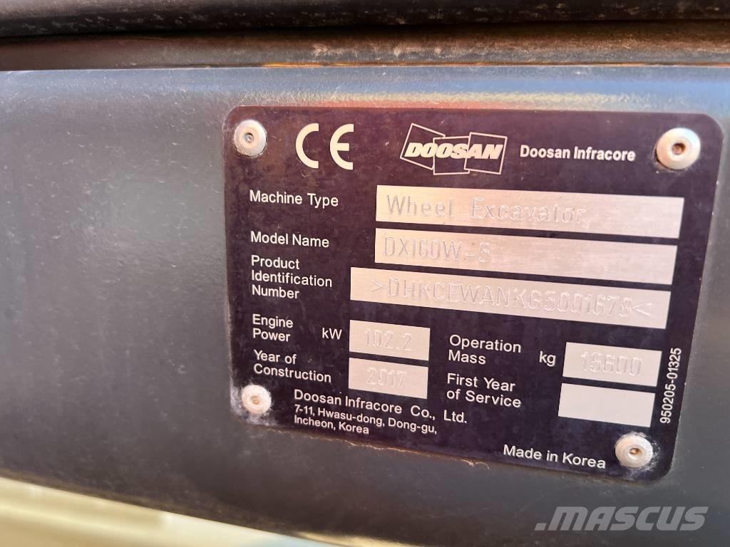 Doosan DX160W-5 Колісні екскаватори