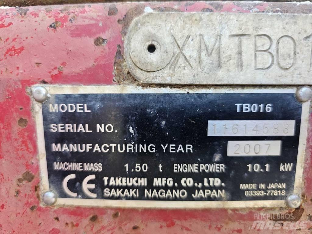 Takeuchi TB 016 Міні-екскаватори < 7т