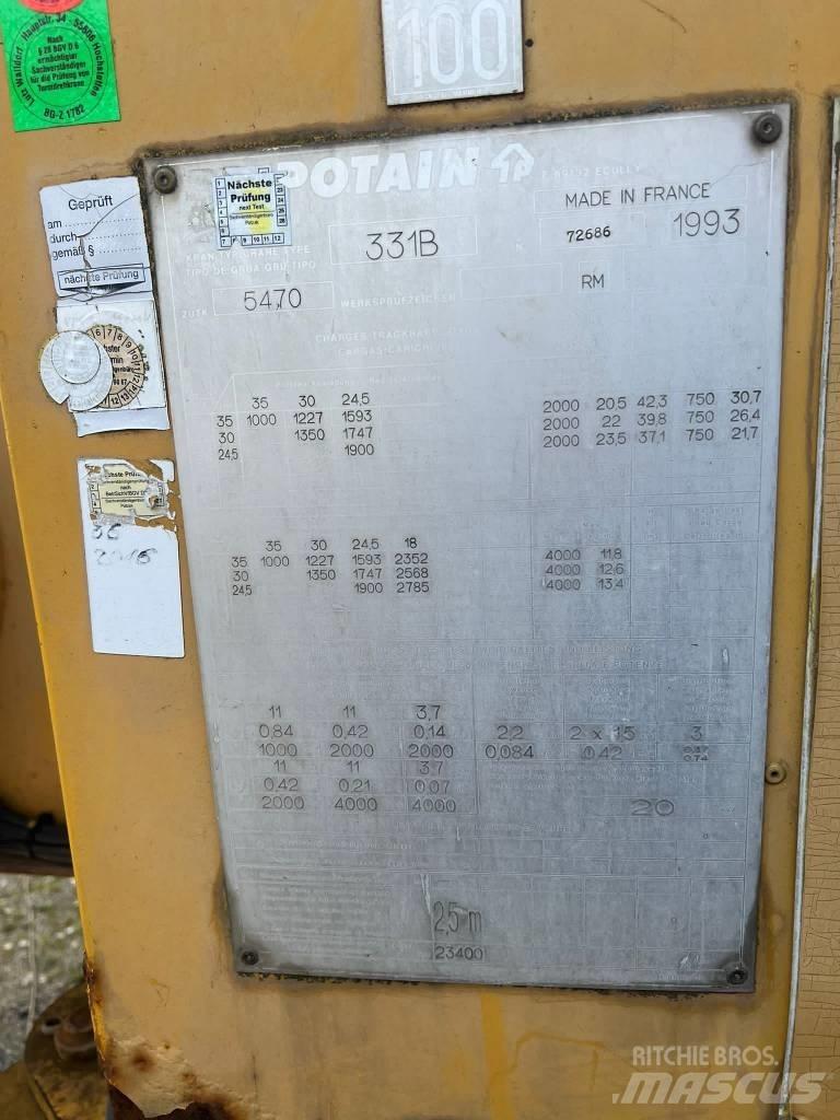 Potain GTMR 331 B Баштові крани