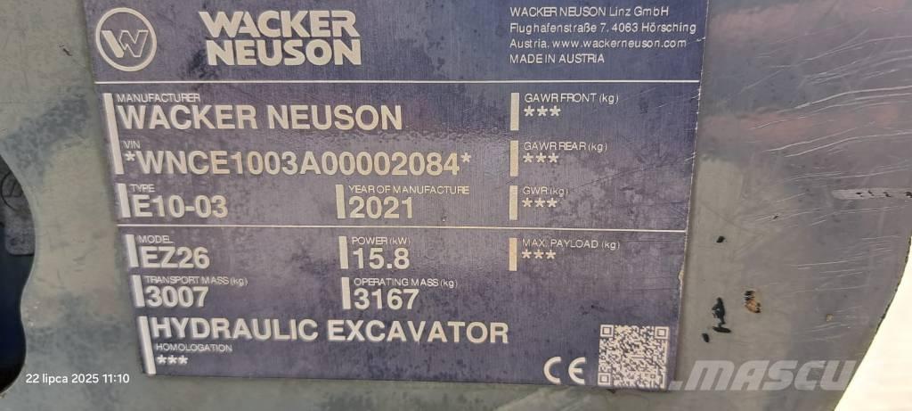 Wacker Neuson EZ 26 Гусеничні екскаватори