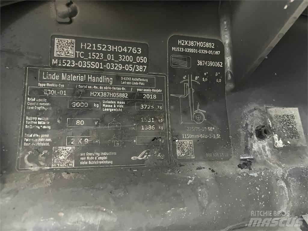 Linde E30L-01 Електронавантажувачі