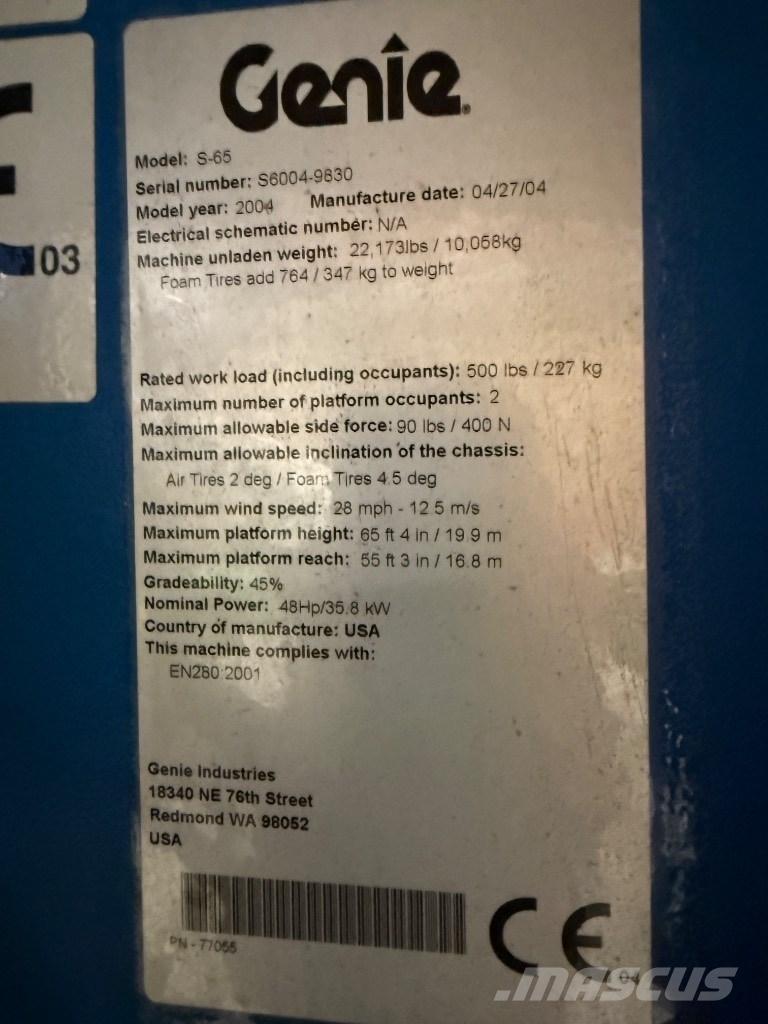 Genie S 65 Колінчаті підйомники