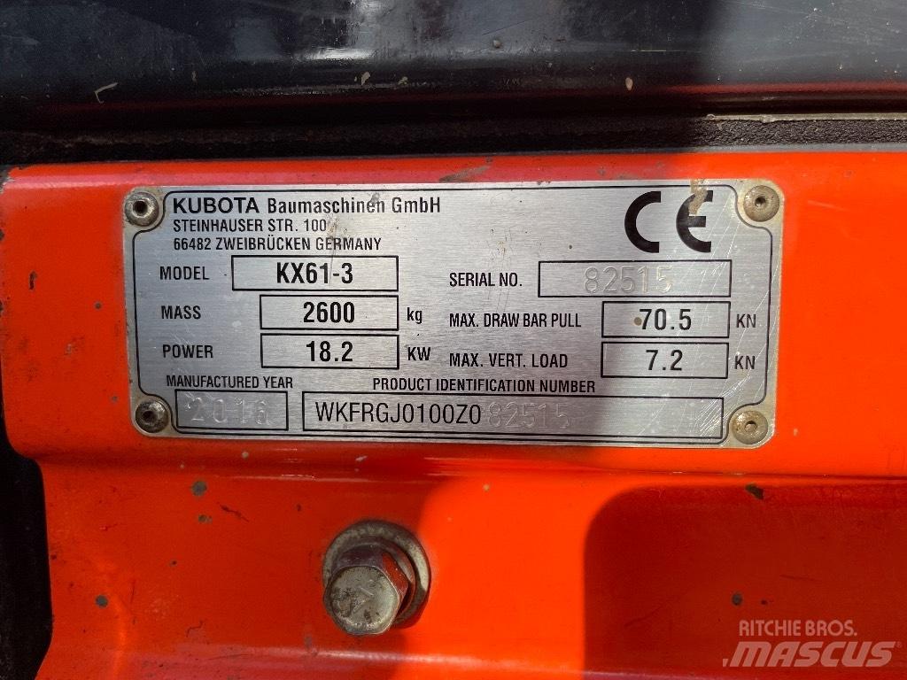 Kubota KX 61-3 Міні-екскаватори < 7т