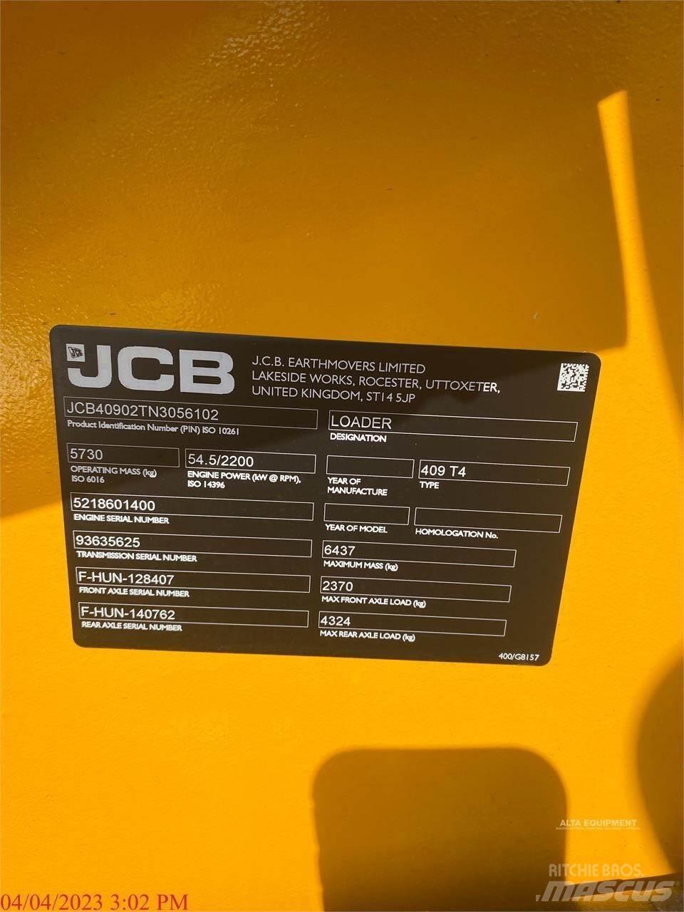 JCB 409 Фронтальні навантажувачі