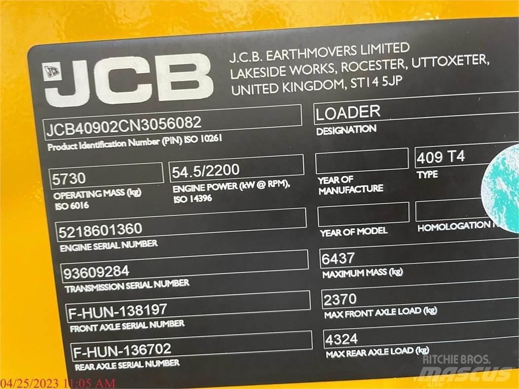 JCB 409 Фронтальні навантажувачі
