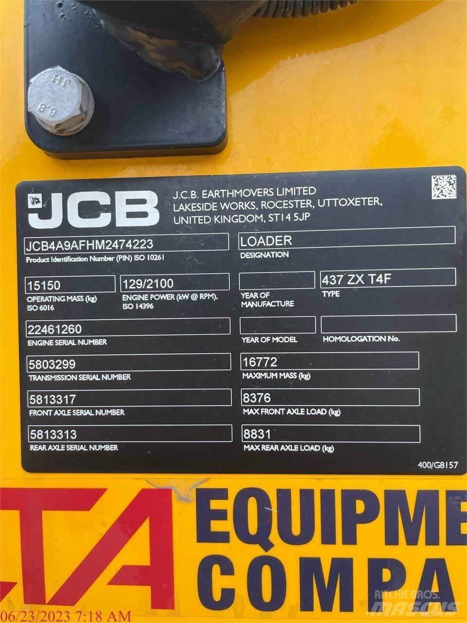 JCB 437ZX Фронтальні навантажувачі