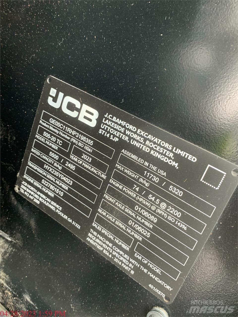 JCB 505-20TC Телескопічні навантажувачі